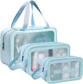 3-Piece Travel Wash Bag Set – Waterproof Transparent Cosmetic Organizer